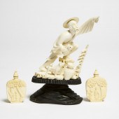 An Ivory Figure of a Fisherman
