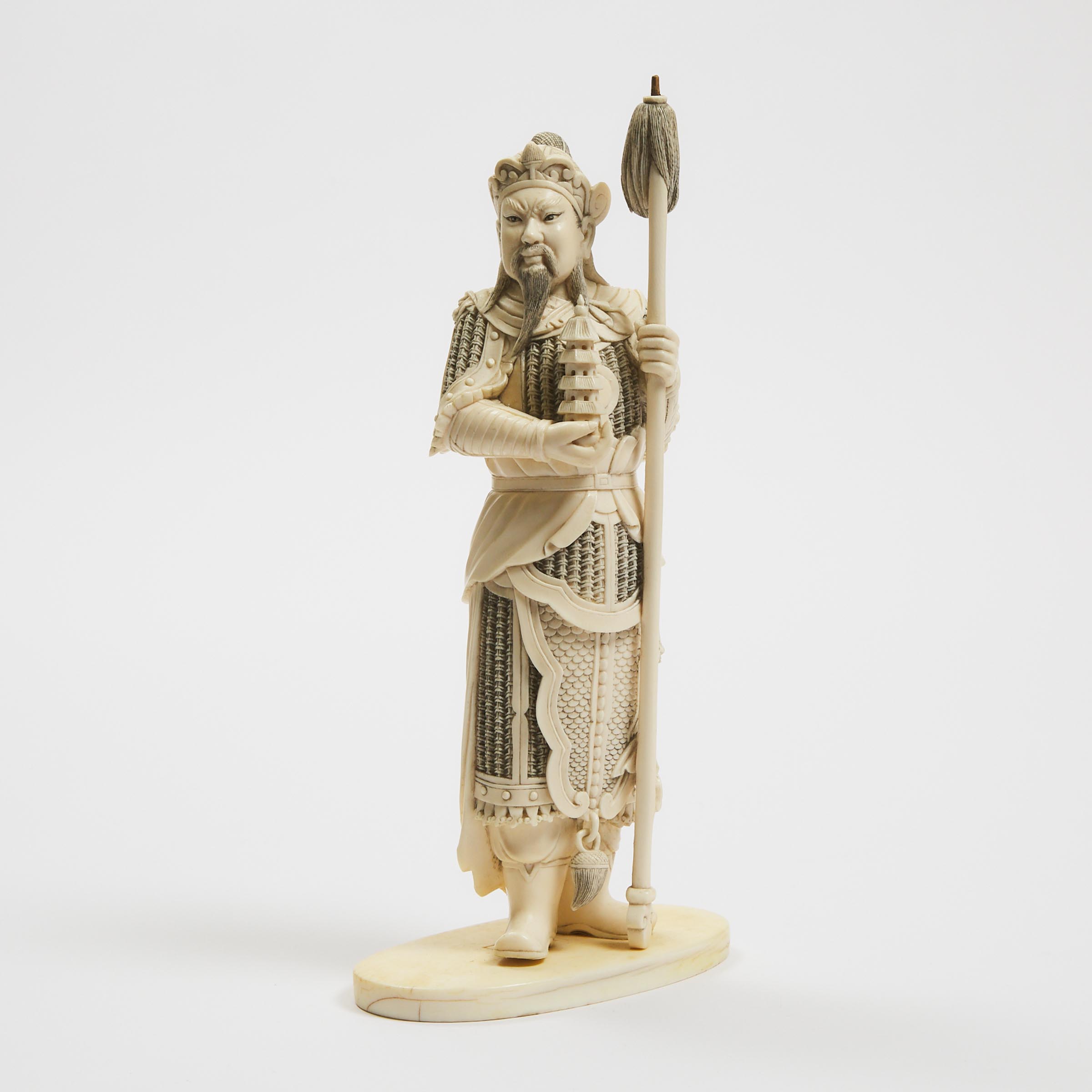 An Ivory Figure of a Heavenly King,