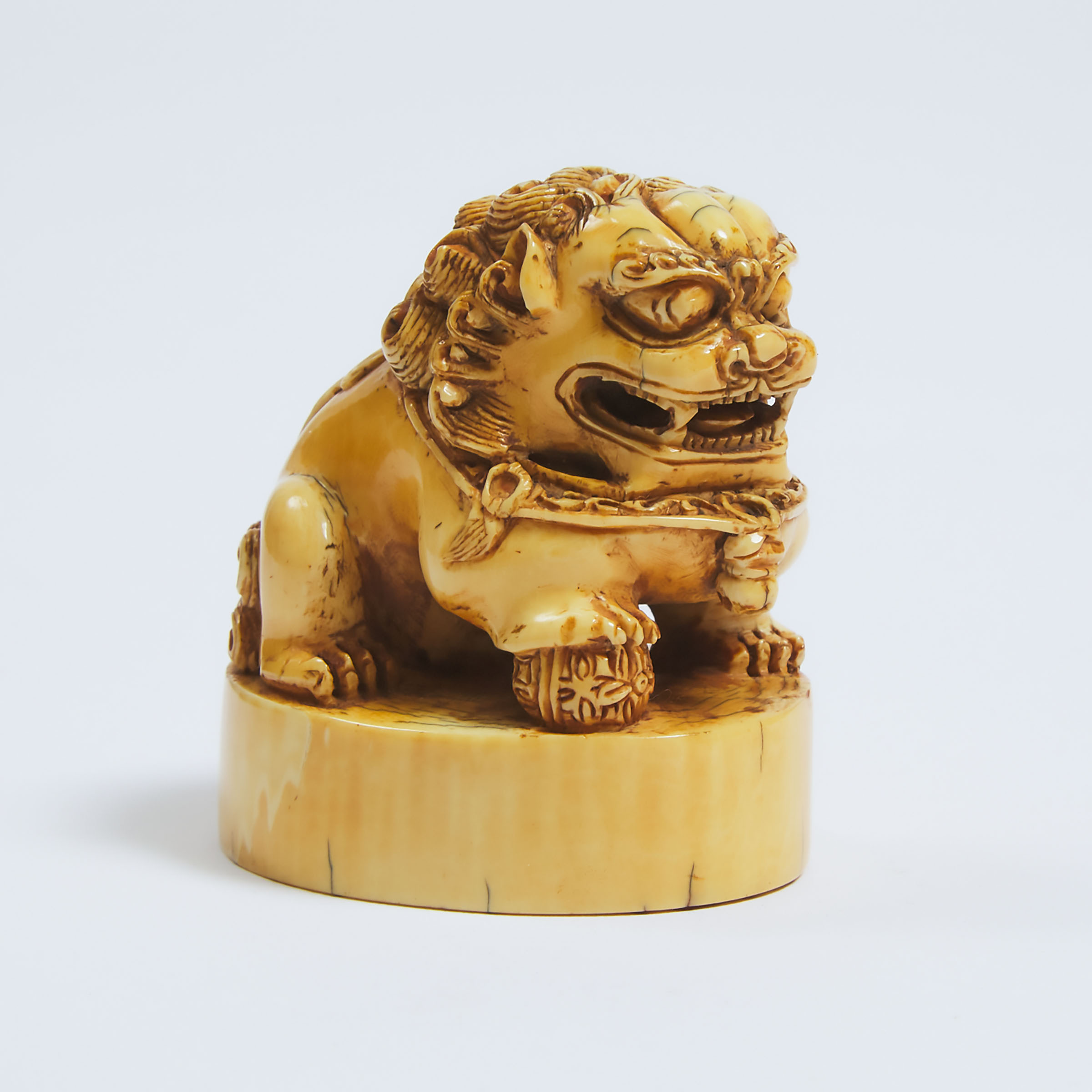 An Ivory 'Lion' Seal, Late Qing