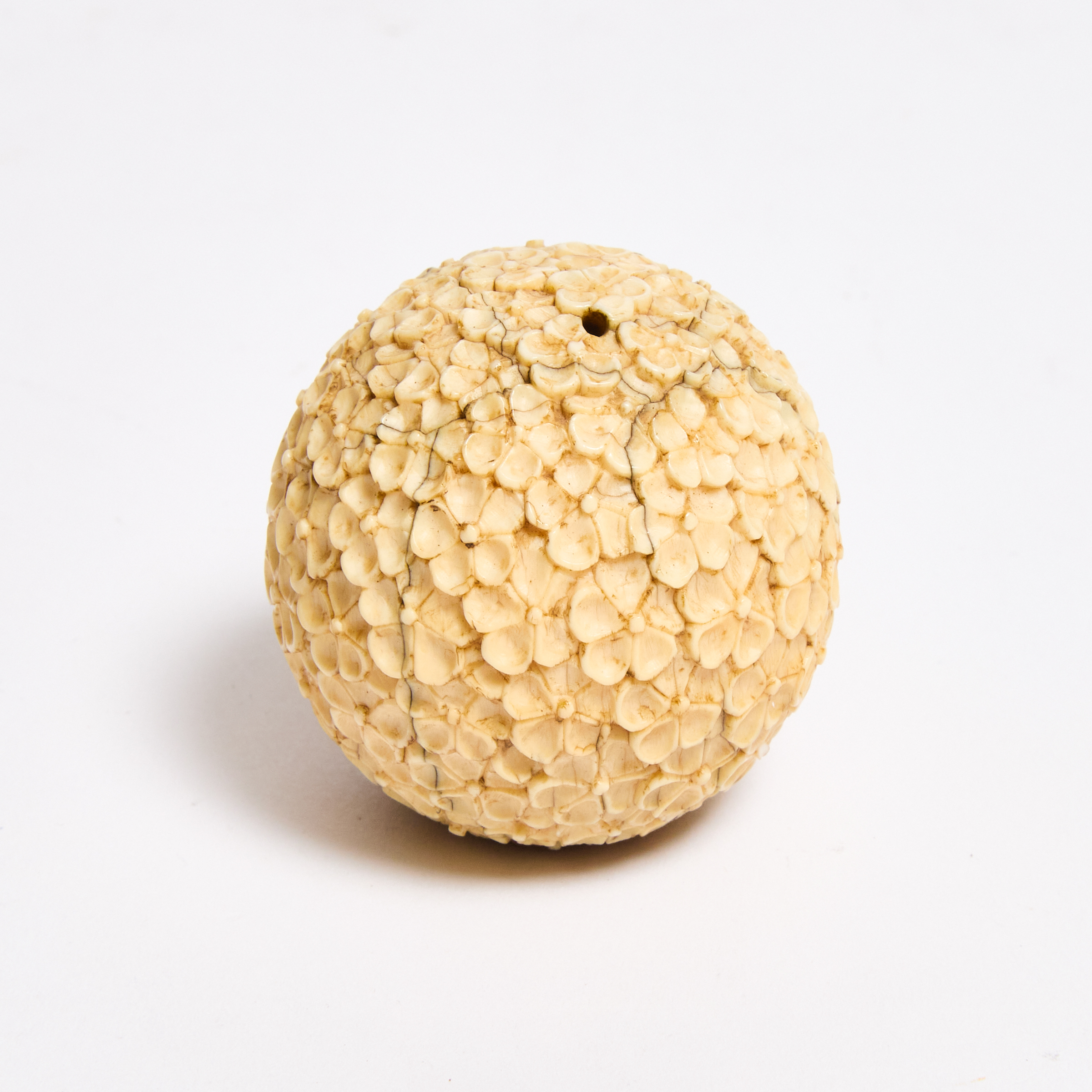 An Ivory 'Millefleur' Ball, 18th
