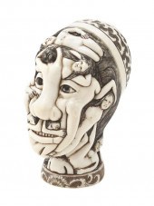 An Ivory Shunga Head the head