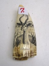 AN IVORY WHALE'S TOOTH scrimsh