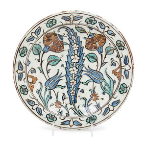 An Iznik Pottery Charger Ottoman