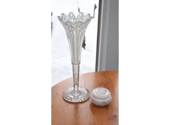 An large antique cut glass vase