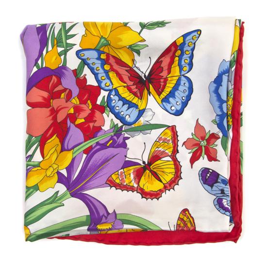 An MCM Paris Silk Scarf in a flower
