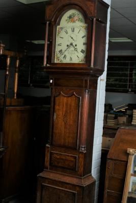 An oak and mahogany eight-day