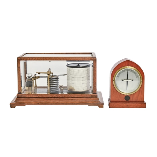 An oak barograph, early 20th c, the