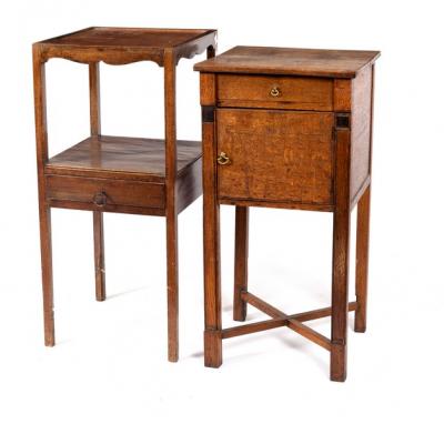 An oak bedside table fitted a