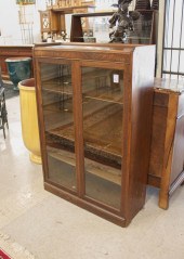 AN OAK CABINET BOOKCASEAN OAK