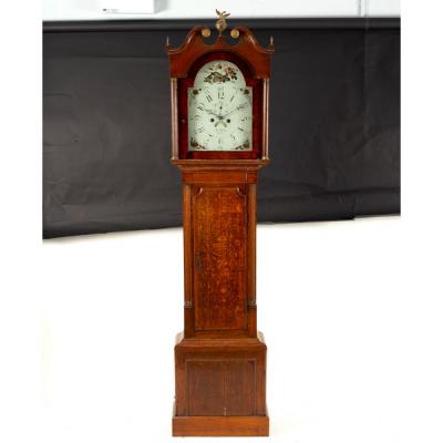 An oak cased eight-day longcase
