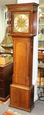 An oak cased eight-day longcase