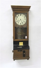 AN OAK CASED WALL-MOUNT TIME R
