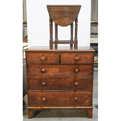 An oak chest of drawers, c1930,