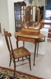 AN OAK CORNER DRESSING TABLE W