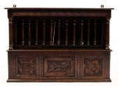 An oak dole cupboard, with spi