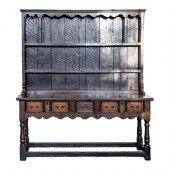 An oak dresser and rack, in la