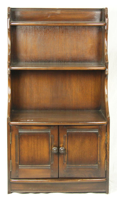 An oak dwarf bookcase with two-door