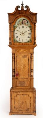 An oak eight-day longcase clock,