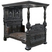 An oak four poster bed, mid 17