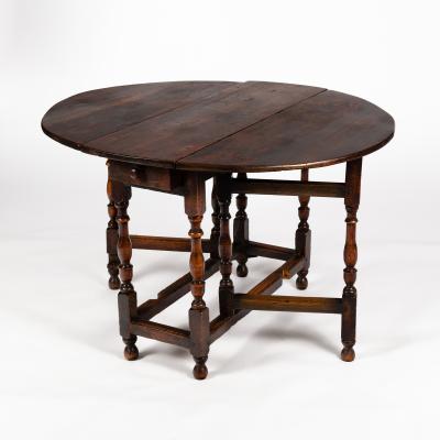 An oak gateleg table of 17th