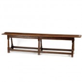 An oak long bench, late 17th C