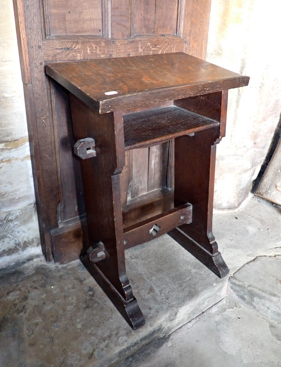 AN OAK MINIATURE LECTERN OF