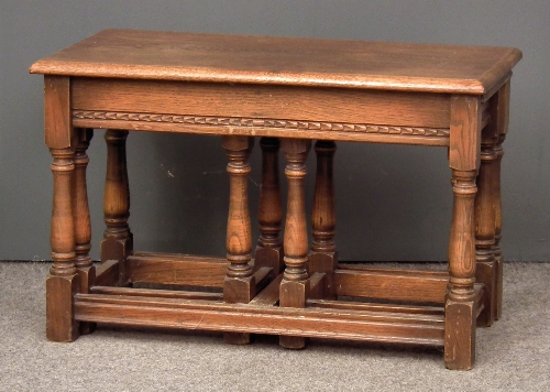 An oak rectangular coffee table