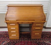 AN OAK ROLL-TOP DESK, AMERICAN