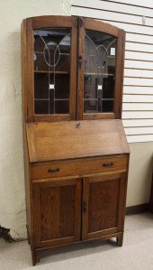AN OAK SECRETARY BOOKCASEAN OA