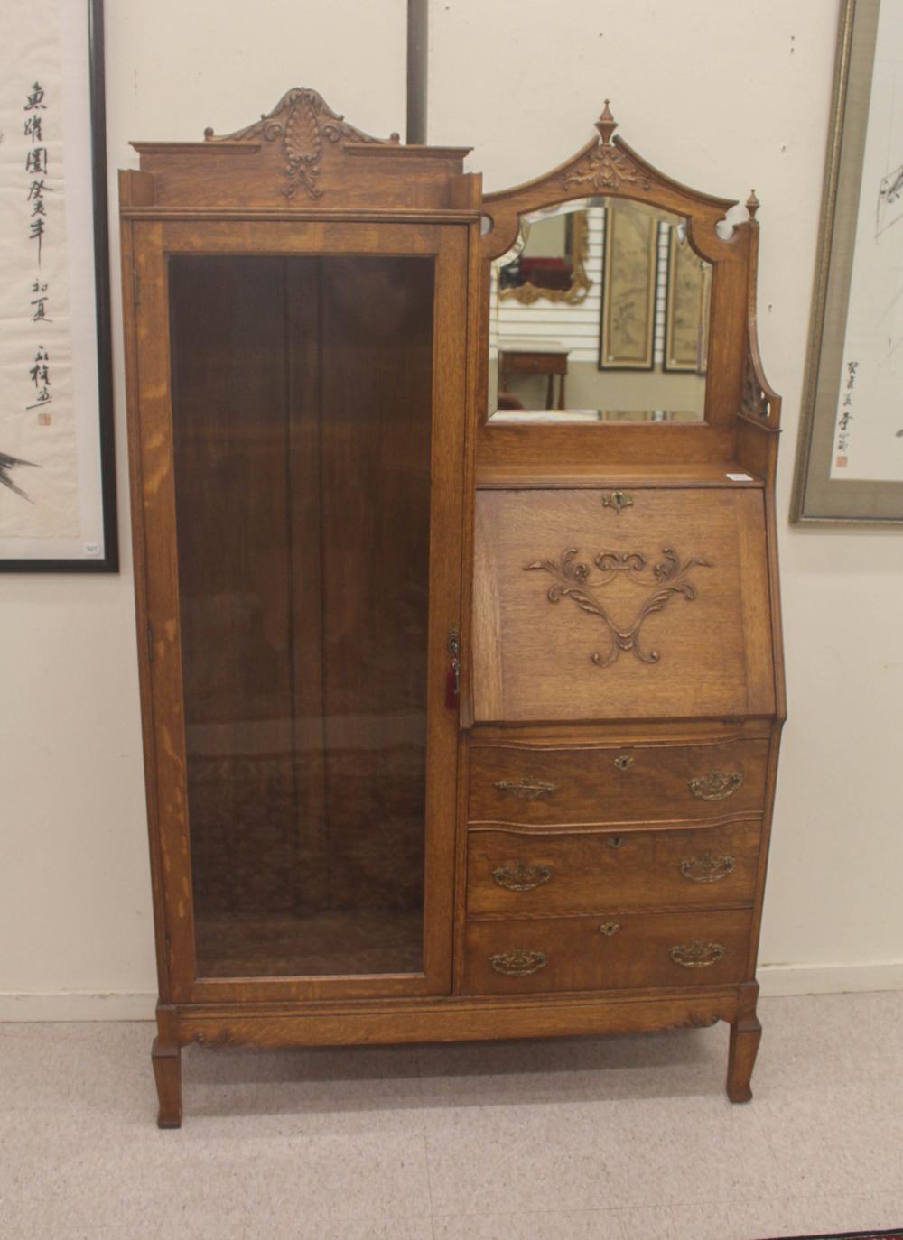 AN OAK SECRETARY BOOKCASEAN OAK