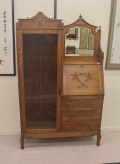 AN OAK SECRETARY BOOKCASEAN OA