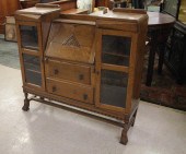 AN OAK SIDE-BY-SIDE SECRETARY