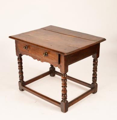 An oak side table, late 17th