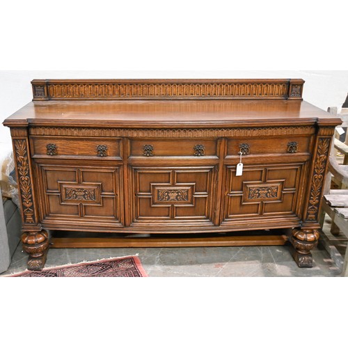 An oak sideboard, c1930, with