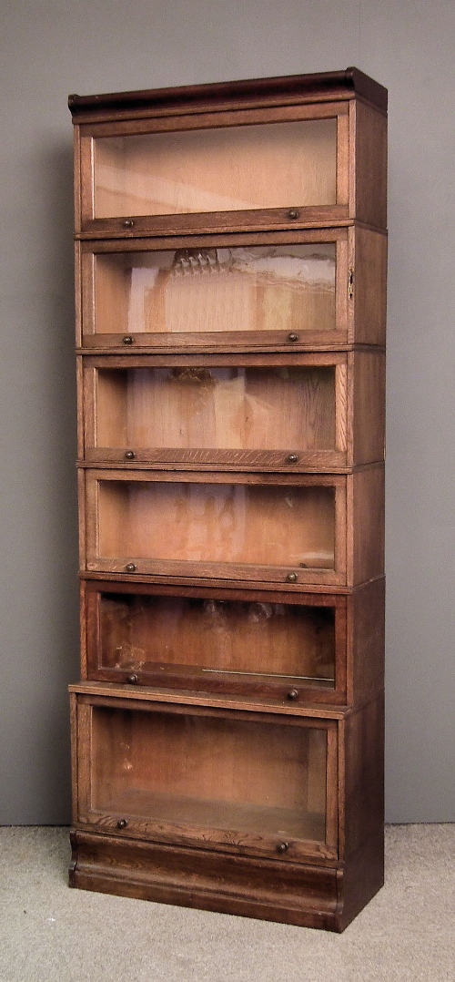 An oak six tier sectional