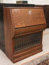AN OAK SLANT-FRONT SECRETARY B