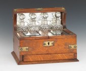 An Oak Tantalus Dressing Case