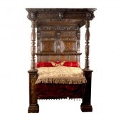 An oak tester bed, early 17th