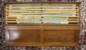 AN OAK WALL-MOUNT MAP CABINETA
