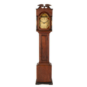 An Ohio Red-Painted Case Clock with