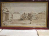An oil on board and a watercol