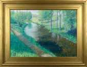 An oil on board depicting a la