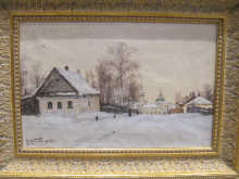 An oil on canvas laid on board