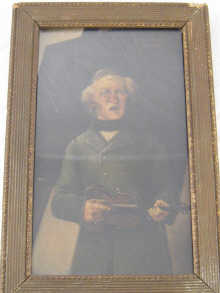 An oil on panel of a fiddle