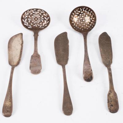 An old English pattern silver sugar