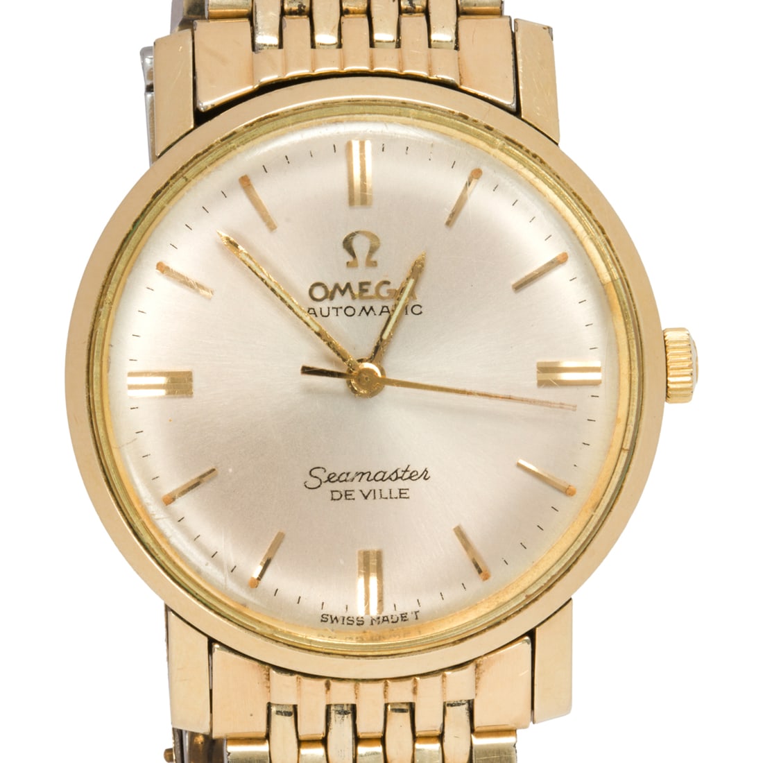 AN OMEGA 14K GOLD SEAMASTER DE