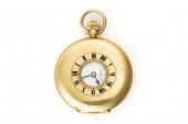 AN OMEGA 18CT GOLD CASED, KEYL