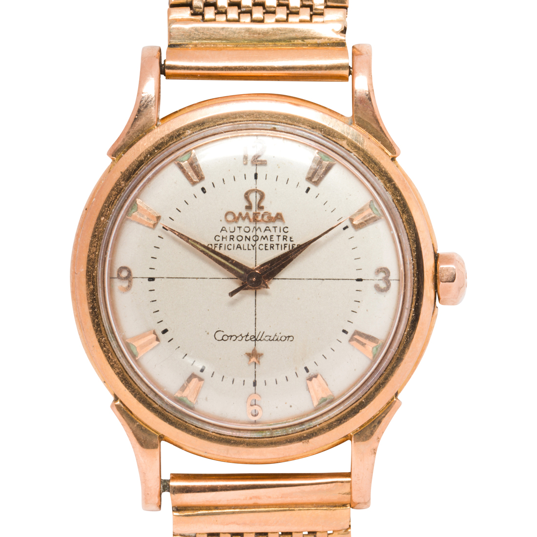 AN OMEGA CONSTELLATION 18K GOLD