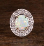 AN OPAL AND DIAMOND RINGAN OPA