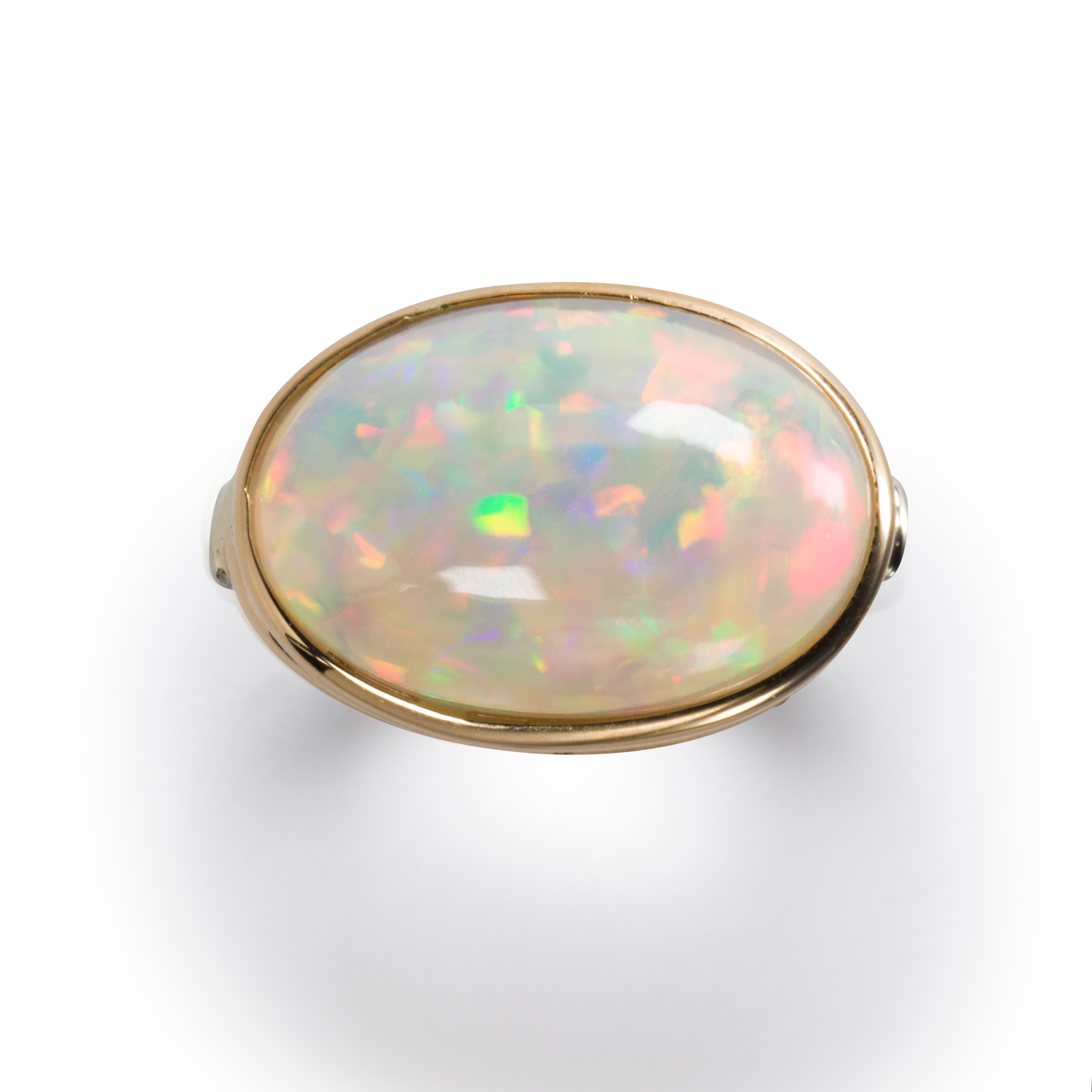 AN OPAL AND FOURTEEN KARAT BI-COLOR